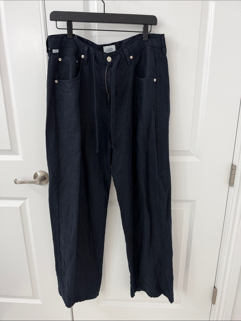 Citizens Of Humanity Brynn Navy Wide-Leg Drawstring Trouser Pant
